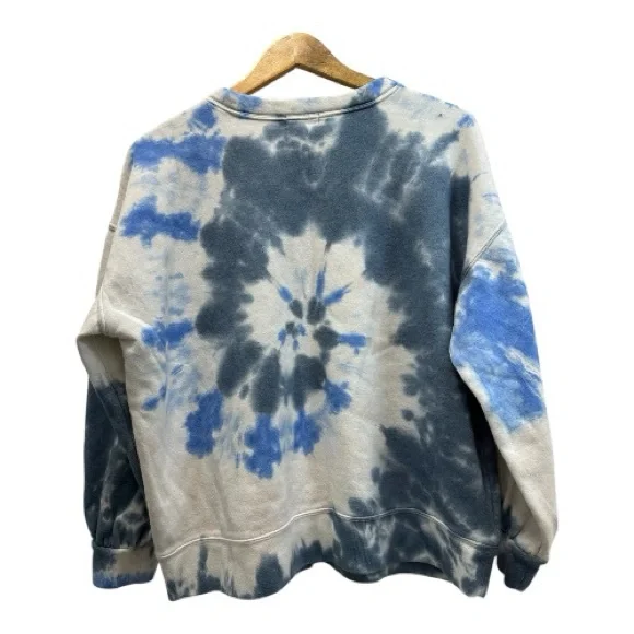Style & Co. Blue and White Tie-Dye Long sleeve Sweatshirt - Picture 4 of 7